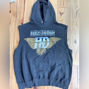Vintage Harley Davidson cut off hoodie